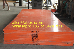 3050 x 1220 mm rote UHMWPE-Platte für glasgefüllte UHMWPE-Platte